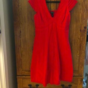 Gretty Zueger Red Embroidered Dress Medium